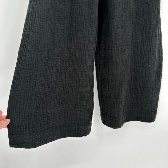 Rails Trucker Sleeveless Jumpsuit V-Neck Cotton Gauze Relaxed Black Women's XS - Picture 6 of 8